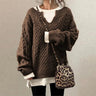 Pull Tricoté Oversize à Col Rond