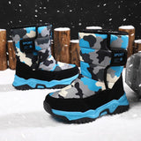 Winterstiefel für Kinder – Warme Schneestiefel mit Camouflage und rutschfester Sohle
