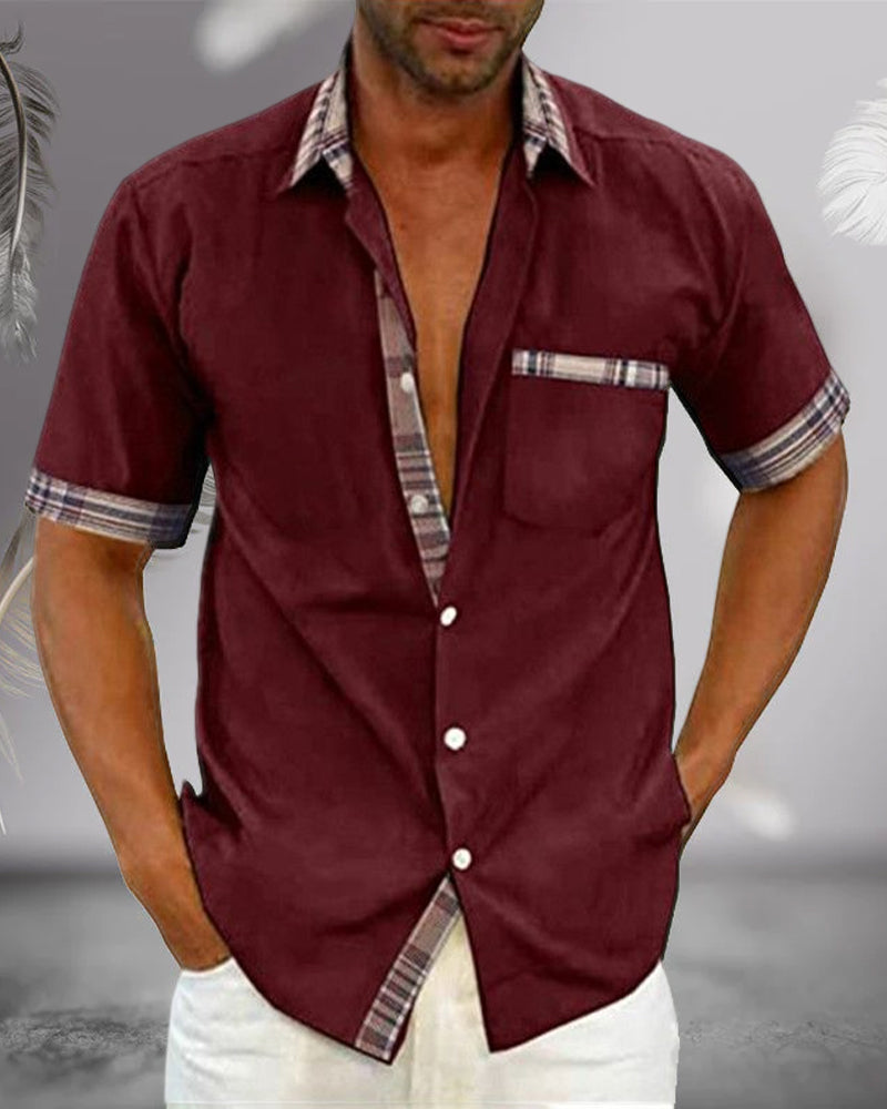 Chemise Homme à Manches Courtes Élégante