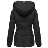 Damen-Wintermantel – Taillierter Parka mit abnehmbarer Kapuze