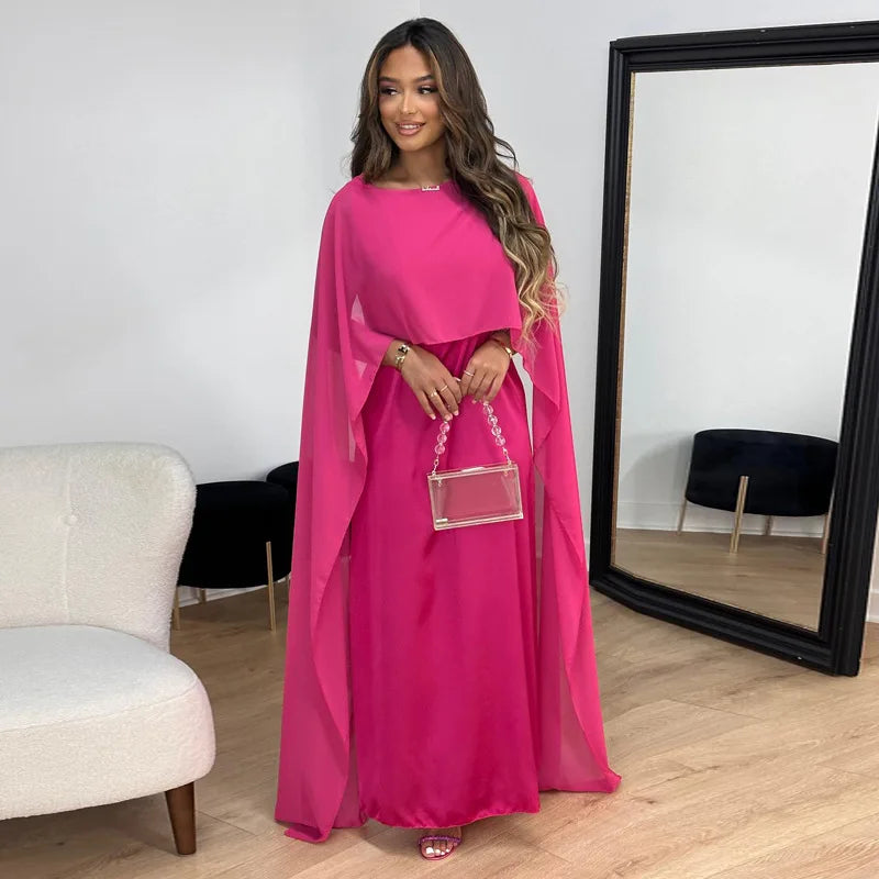 Robe Longue Élégante en Satin pour Femme avec Confort