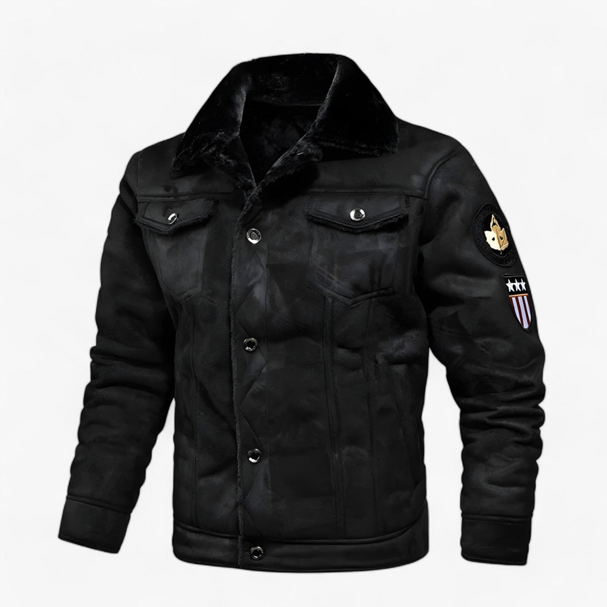 Herren Winterjacke – Warmer Vintage Mantel mit Kunstpelzfutter