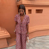 Ensemble Bohème Damen 2 Teile - Oberteil mit Puffärmeln und Hose mit hoher Taille