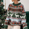 Weihnachts-Pullover Damen – Warmer Strickpullover mit Wintermotiv