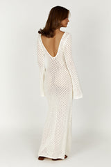 Robe d'Été Blanche Élégante à Manches Amples