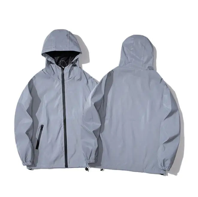 Unisex Windjacke – Leichte Jacke mit Kapuze und Reißverschlusstaschen