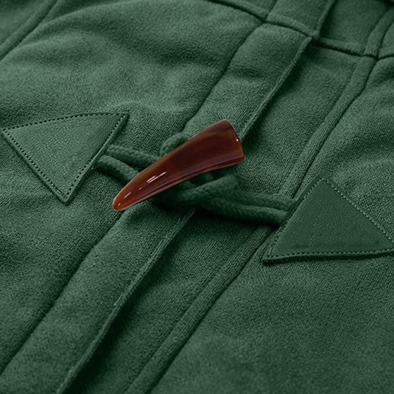 Damen-Wintermantel – Warme Sherpa-Jacke mit Kapuze und Knebelverschluss