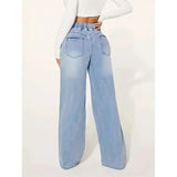 Damen Jeans – Gerade geschnittene trendige High-Waist Jeans