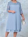 Robe de Banquet Élégante en Crochet pour Femmes Rondes