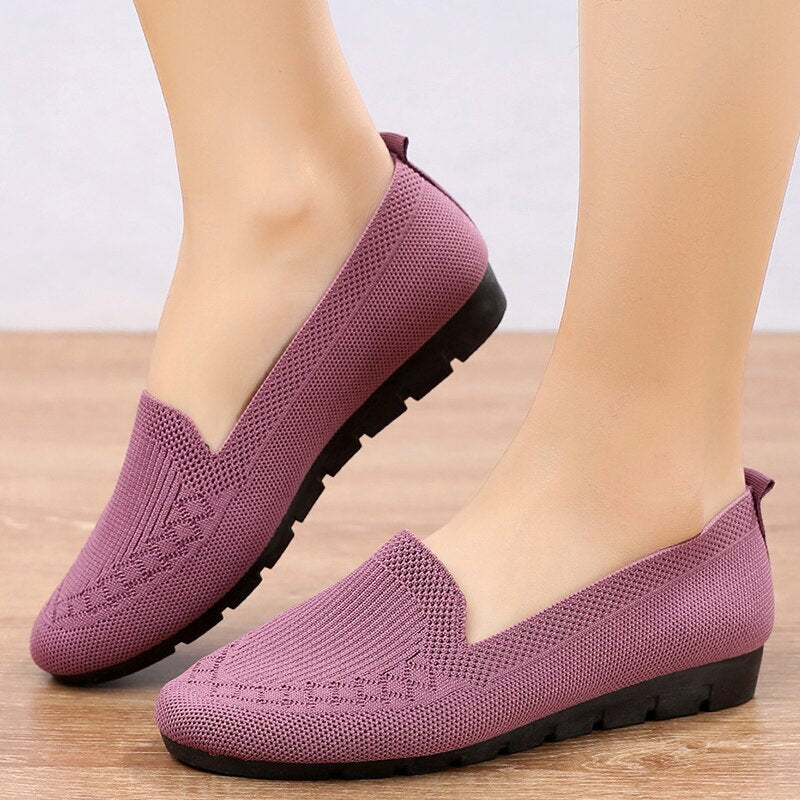 Leichte Damen Schuhe zum Hineinschlüpfen mit Fußgewölbestütze