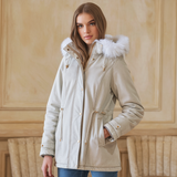 Luxus-Wintermantel für Damen – Elegante Jacke mit großer Kapuze
