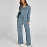 Damen-Loungewear-Set – Bequemes zweiteiliges Set mit V-Ausschnitt