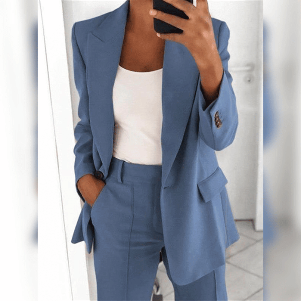 Elegantes zweiteiliges Damenensemble für Arbeit und Abendveranstaltungen
