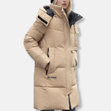 Longue doudoune femme – Manteau d’hiver chaud et élégant avec col montant