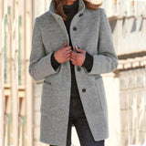 Klassischer Damen-Wintermantel – Retro-Stil mit Knöpfen
