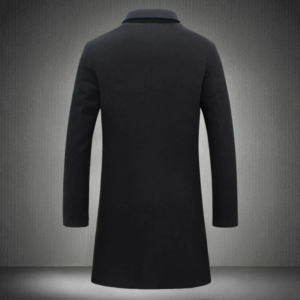 Herren langer Wintermantel wasserdicht – zeitloses Design mit Knöpfen