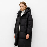 Lange gesteppte Damenjacke – Warme Winterjacke mit Kapuze