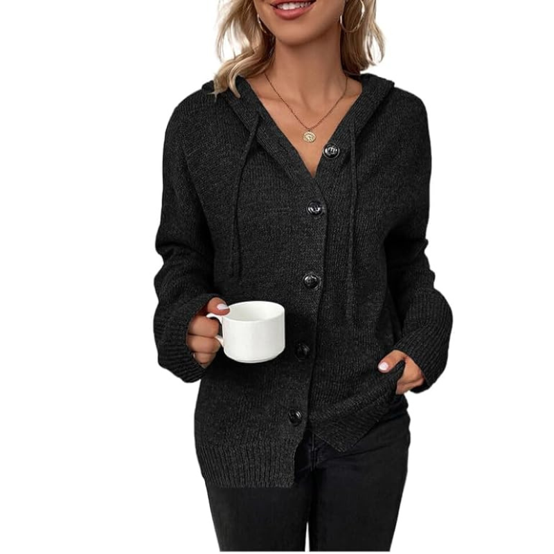 Warme Strickweste für Damen mit Knöpfen