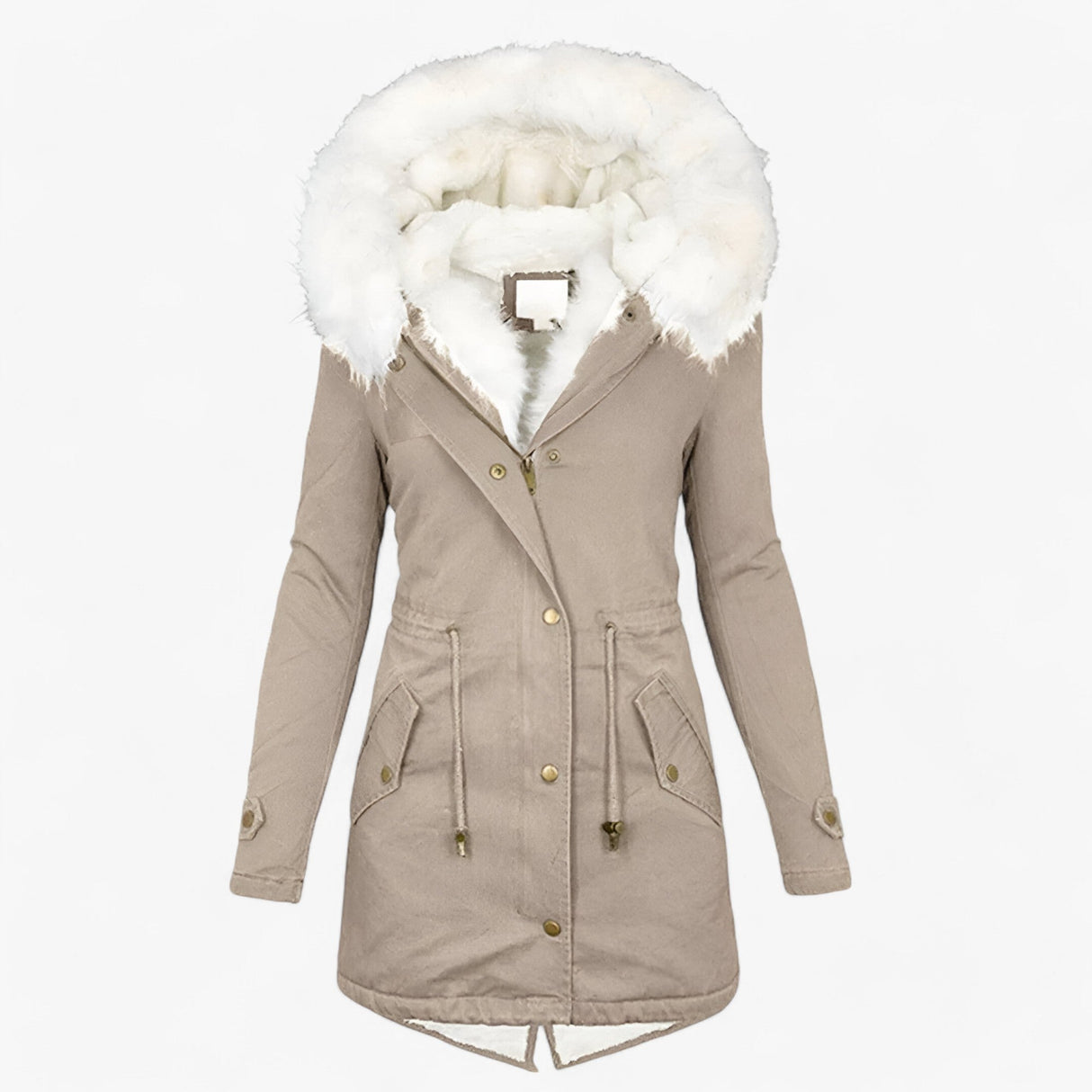 Luxus-Wintermantel für Damen – Elegante Jacke mit großer Kapuze