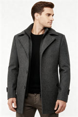 Gepolsterte Herren-Winterjacke – Warmer Mantel mit Stehkragen und Futter
