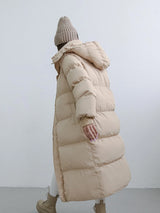 Langer Wintermantel für Damen mit Kapuze – Warm, Winddicht und Modisch