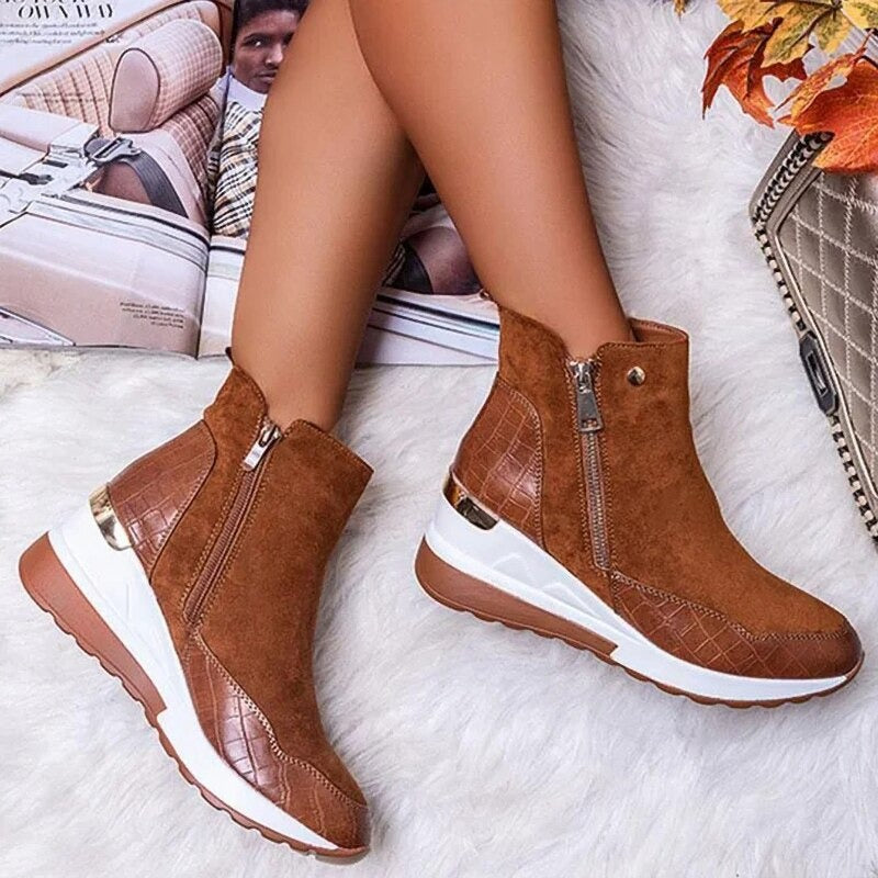 Women's ankle boots – Sporty winter boots with soft lining