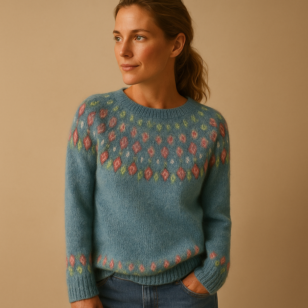 Pull Femme en Laine avec Imprimé Tendance et Coupe Classique