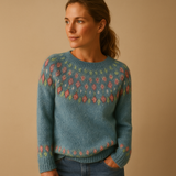 Pull Femme en Laine avec Imprimé Tendance et Coupe Classique