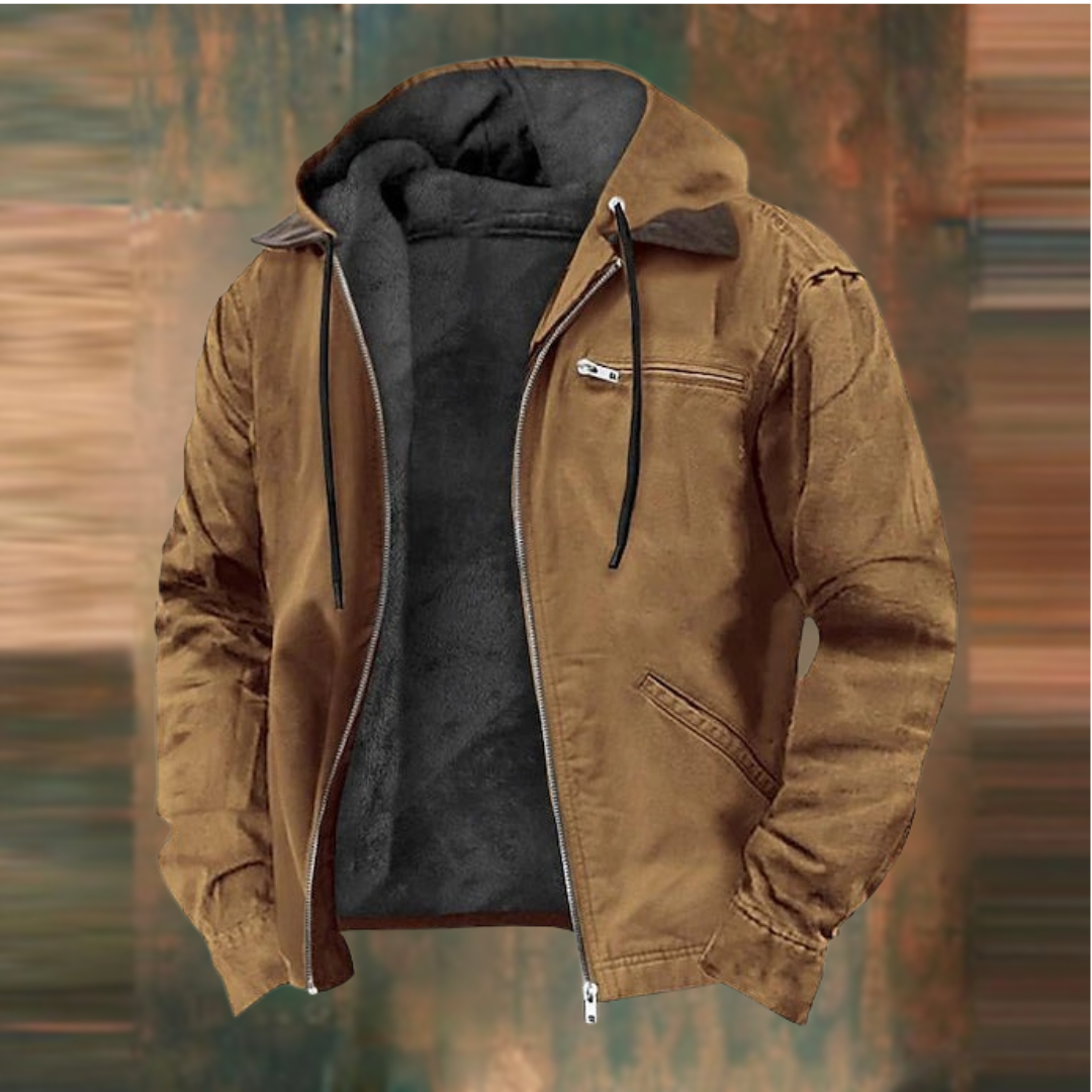 Herren Winterjacke – Warmer Mantel mit Kapuze und weichem Futter