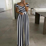 Maxikleid mit Print, schulterfrei, V-Ausschnitt