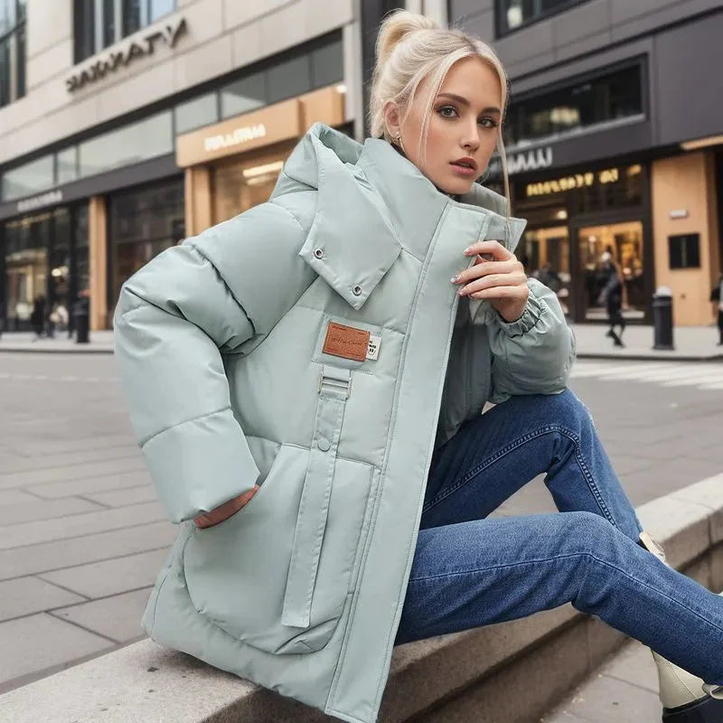 Manteau d'Hiver Imperméable Femme avec Doublure en Duvet et Capuche