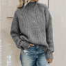 Damenpullover mit Stehkragen und elegantem Muster