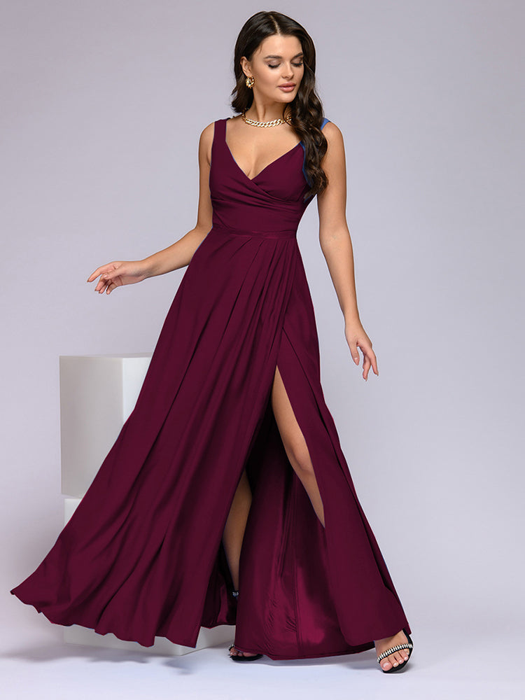 Elegantes Maxikleid mit V-Ausschnitt für besondere Anlässe