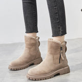 Warm Winter Boots for Women – Comfortable Ankle Boots with Zipper and Non-Slip Sole