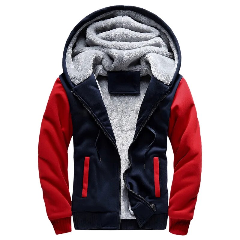 Men's Warm Hoodie Jacket – Comfortable Lined Winter Coat with Hood
