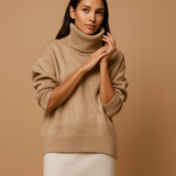 Oversize Damen Rollkragenpullover, schmeichelhafte Silhouette und Komfort