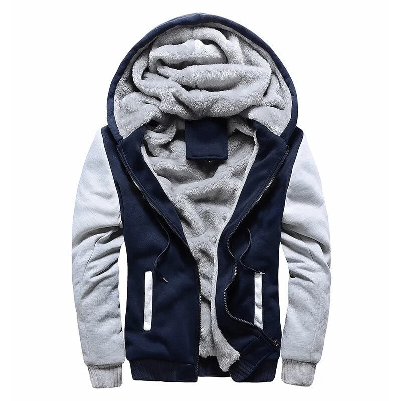 Men's Warm Hoodie Jacket – Comfortable Lined Winter Coat with Hood