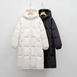 Lange gesteppte Damenjacke – Warme Winterjacke mit Kapuze
