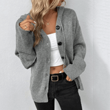 Warme Strickweste für Damen mit Knöpfen
