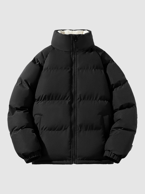 Gepolsterte Herren-Winterjacke – Warmer Mantel mit Stehkragen und Futter