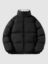 Gepolsterte Herren-Winterjacke – Warmer Mantel mit Stehkragen und Futter