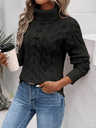 Damen Rollkragenpullover aus Zopfmuster-Strick - Winterwärme