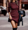Robe d'Hiver Tricotée à Manches Longues pour Femmes