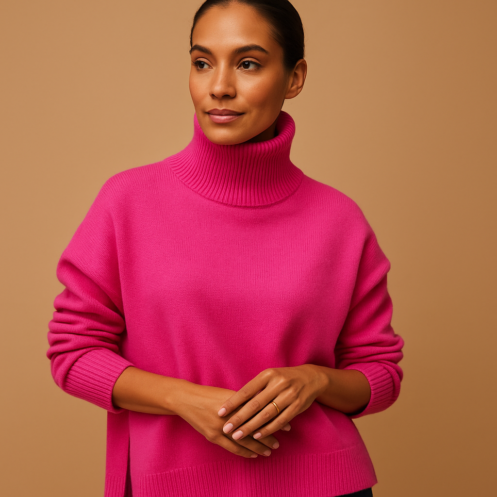 Oversize Damen Rollkragenpullover, schmeichelhafte Silhouette und Komfort