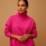 Oversize Damen Rollkragenpullover, schmeichelhafte Silhouette und Komfort