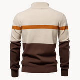 Herrenpullover mit halbem Reißverschluss – Eleganter gestreifter Strickpullover