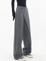 Damenhose Baggy Asymmetrisch mit Doppelknopfleiste
