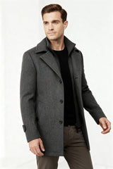 Gepolsterte Herren-Winterjacke – Warmer Mantel mit Stehkragen und Futter