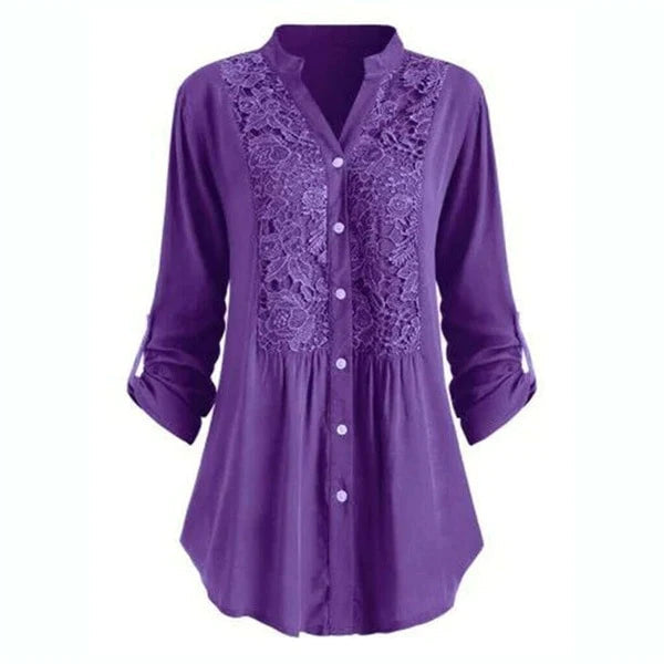 Blouse longue pour femme avec manches bouffantes - Chic et polyvalente