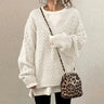 Pull Tricoté Oversize à Col Rond